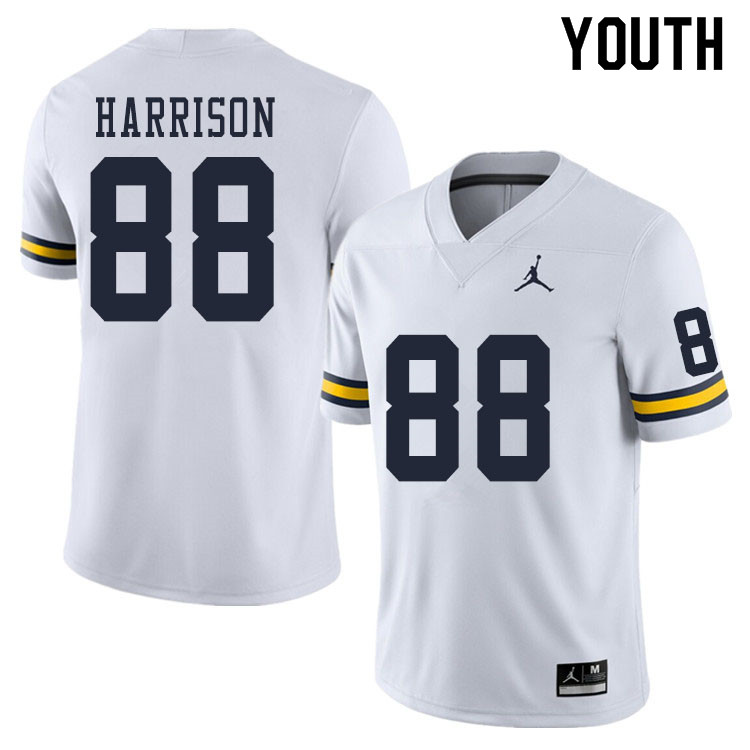 Youth #88 Mathew Harrison Michigan Wolverines College Football Jerseys Sale-White